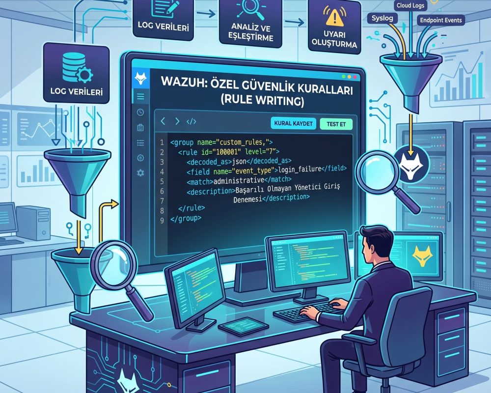 Wazuh üzerinde özel güvenlik kuralları (rule writing) oluşturmak